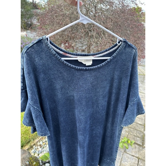 Anthropologie Saturday‎ Sunday Mini Dress Odette Dark Chambray Size Large - Picture 5 of 10